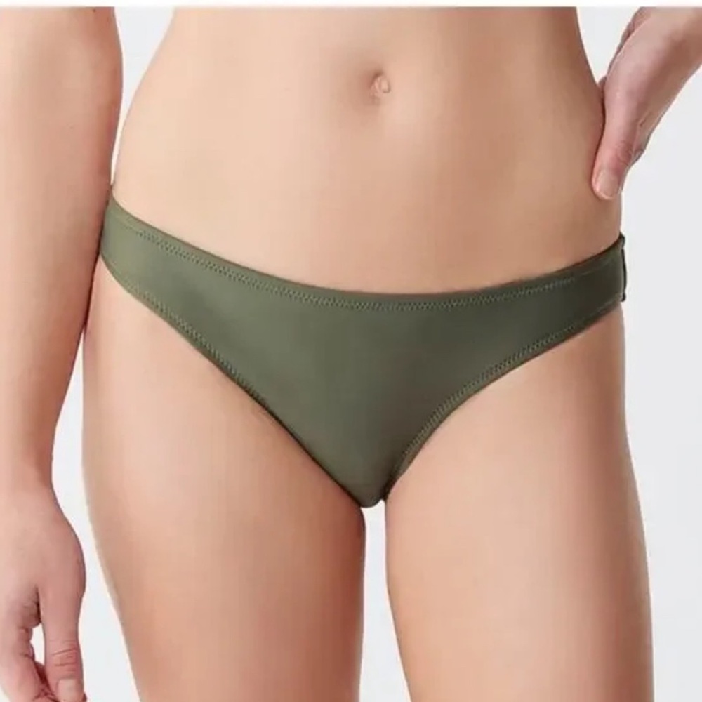 J.Crew Heritage‎ 1989 Bikini Bottom NWT size Large Cool Cypress Green High-Leg